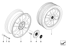 MINI alloy wheel, rotator spoke 101 (36_1117) dla MINI R50 One 1.6i 3-drzwiowy ECE