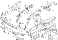Wnęka koła/łoże silnika (41_1279) dla BMW X5 E53 X5 4.6is SAV USA