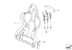 Fotel przedni-rama. oparcia/ściana tyl. (52_3069) dla BMW Z4 E85 Z4 2.5si Roa ECE