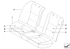 Individual cover, sport seat, rear, LC (91_0747) dla BMW 5' E60 LCI 535d Lim ECE