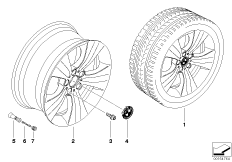 BMW LA wheel, star spoke 213 (36_1023) dla BMW X5 E70 X5 4.8i SAV ECE