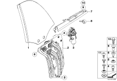 Mechanizm szyby drzwi tylnych (51_5419) dla MINI Cabrio R52 One Cabrio ECE