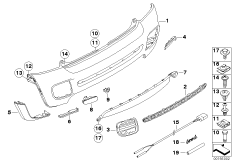 Obudowa tylna JCW pakietu aerodynam. II (03_1134) dla MINI Cabrio R57 LCI Cooper Cabrio ECE