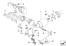 Kolektor wydechowy z katalizatorem (18_0475) dla MINI Cabrio R52 Cooper S Cabrio ECE