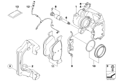 Hamulec przód-okładzina-czujnik (34_1697) dla BMW X6 E71 X6 35iX SAC ECE