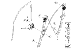 Mechanizm szyby drzwi przednich (51_6356) dla BMW X5 E70 X5 3.0sd SAV ECE