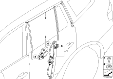 Mechanizm szyby drzwi tylnych (51_5134) dla BMW X3 E83 X3 3.0d SAV ECE