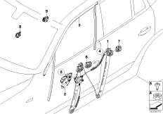 Mechanizm szyby drzwi przednich (51_5133) dla BMW X3 E83 X3 2.0d SAV ECE