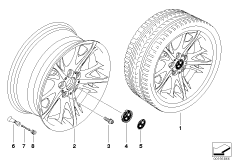 BMW LA wheel, start spoke 241 (36_1038) dla BMW Z4 E85 Z4 2.5i Roa USA