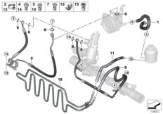 Hydr. układ kier./przewody oleju (32_1664) dla BMW 3' E90 335d Lim ECE