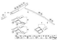 Alum. interior strips ground lengthwise (03_0632) dla BMW 3' E92 320i Cou ECE