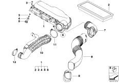 Tłumik szmerów ssania/wkład filtra (13_1201) dla MINI R56 Cooper S 3-drzwiowy ECE