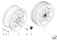 BMW LA wheel, start spoke 256 (36_1054) dla BMW 1' E88 120i Cab ECE