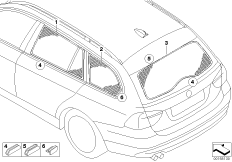 Ochrona przeciwsłoneczna (03_1751) dla BMW 3' E91 LCI 325i Tou ECE