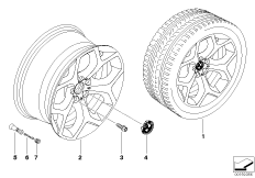 BMW LA wheel Y-spoke 214 (36_1024) dla BMW X5 E70 LCI X5 M50dX SAV ECE