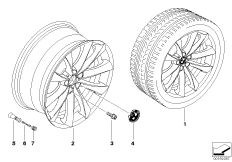 BMW LA wheel, V-spoke 239 (36_1081) dla BMW X5 E70 LCI X5 30dX SAV ECE