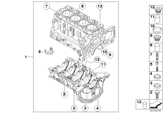 Blok silnika (11_4025) dla MINI R56 One D 3-drzwiowy ECE