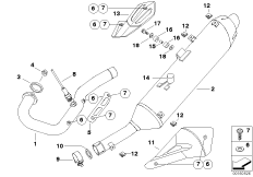 Części układu wydechowego z mocowaniem (18_0713) dla BMW G 650 Xchallenge (0165,0195) USA