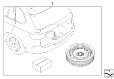 Doposażenie - koło dojazdowe (36_1088) dla BMW X6 E71 X6 35iX SAC ECE