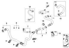 Prowadzenie węży wody ukł. chłodn. (17_0414) dla MINI R56 Cooper D 3-drzwiowy ECE