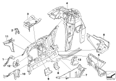 Konstrukcja przednia, uchwyt prawy (41_1481) dla BMW 5' E60 530i Lim ECE