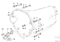Skrzynia bieg., mocowanie/Elementy dod. (24_0696) dla BMW 7' E38 750iL Lim USA