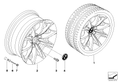 BMW light alloy wheel, V-spoke 245 (36_1093) dla BMW 5' E60 LCI 520d Lim ECE