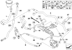 Hydr. układ kier./przewody oleju (32_1720) dla BMW 5' E60 LCI 540i Lim ECE