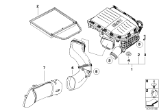 Tłumik szmerów ssania/wkład filtra (13_1238) dla BMW 5' E60 LCI 535i Lim USA