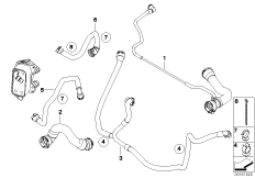 Prowadzenie węży wody ukł. chłodn. (17_0423) dla BMW 5' E60 LCI 535i Lim USA