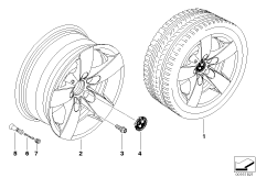 BMW LA wheel, start spoke 242 (36_1090) dla BMW 5' E60 525i Lim ECE