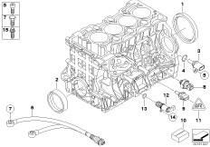 Skrzynia korbowa cylind./Elementy dod. (11_3173) dla BMW 3' E46 316ti Com ECE