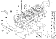 Elementy dodatkowe głowicy cylindrów (11_4114) dla BMW 3' E93 LCI M3 Cab USA