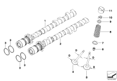 Sterowanie zaworów-wałek rozrządu/Smar. (11_4124) dla BMW 3' E93 M3 Cab ECE