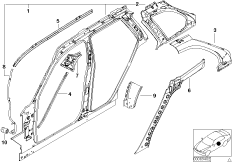 Szkielet boczny, elementy pojed. (41_1288) dla BMW X5 E53 X5 3.0i SAV USA