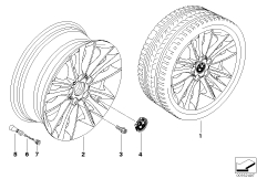 BMW LA wheel, W-spoke 263 (36_1109) dla BMW 1' E81 120i 3-d ECE