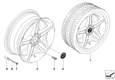 BMW LA wheel, star spoke 264 (36_1110) dla BMW 1' E87 LCI 118i 5-d ECE