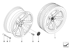 BMW LA wheel, start spoke 249 (36_1112) dla BMW 6' E63 645Ci Cou ECE