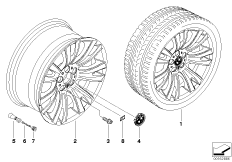 BMW LA wheel, M V spoke 223 (36_1125) dla BMW X5 E70 LCI X5 40dX SAV ECE