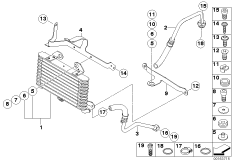 Chłodnica oleju/przewód chłodnicy oleju (17_0430) dla BMW HP2 Megamoto (0310,0320) ECE