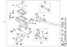 Handbrake control assembly (32_1746) dla BMW R 900 RT 05 SF (0367,0387) ECE