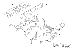 Kolektor wydechowy z katalizatorem (18_0764) dla BMW 5' E60 LCI 520i Lim RUS