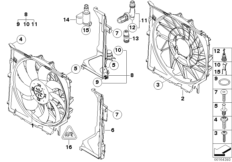Korpus wentylatora, elementy dod. (17_0445) dla BMW X3 E83 LCI X3 2.0d SAV RUS