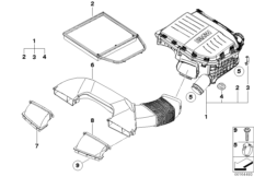 Tłumik szmerów ssania/wkład filtra (13_1255) dla BMW 1' E82 M Coupé Cou USA