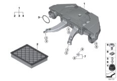 Tłumik szmerów ssania/wkład filtra (13_1257) dla BMW X5 E70 X5 3.0sd SAV ECE