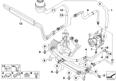 Hydr. układ kier./przewody oleju (32_1653) dla BMW X3 E83 LCI X3 2.5si SAV THA