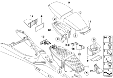 Konsola środkowa/wspornik i obudowy (51_6809) dla BMW 6' E63 LCI 650i Cou USA