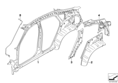 Szkielet boczny, elementy pojed. (41_1840) dla BMW X6 E71 X6 35dX SAC ECE