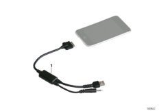Adapter przewodu do Apple iPod (77_0362) dla BMW R 1250 RT 19 (0J61, 0J63) ECE
