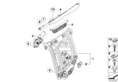 Mechanizm szyby drzwi tylnych (51_6937) dla BMW 1' E88 123d Cab ECE